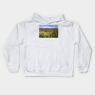Lupine flowers and mountains Kids Hoodie